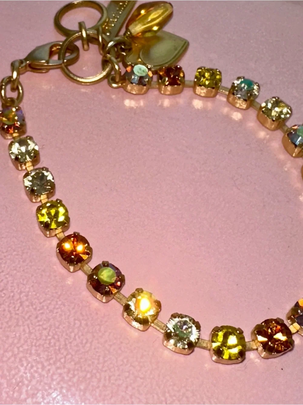 Mariana Gold Charm Swarovski Crystal Tennis Bracelet - Yellow Brick Road